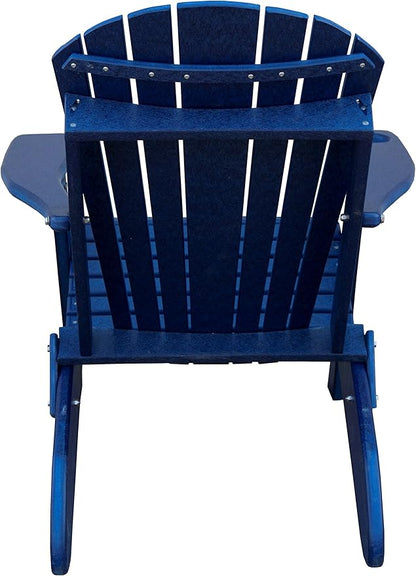 Furniture Barn USA Poly Folding Adirondack Chair with Smart Phone Holder, Patriot Blue