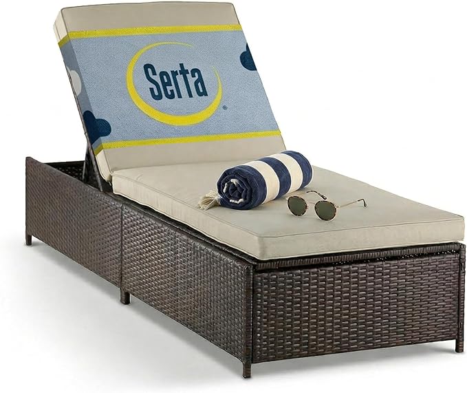 Serta Laguna Brown Resin Wicker Outdoor Patio Furniture Collection, Easy Assembly, Porch or Pool - Photo 1