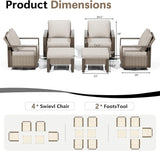 Outdoor Patio Furniture Set, 6 Piece Wicker Patio Conversation with Deep Seating, Thicken Cushions - Photo 2