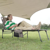 KingCamp Lounge Chair Outdoor, Folding Portable Tanning Chairs Comfy Adjustable 5-Position Lay Flat Foldable Chaise - Photo 2