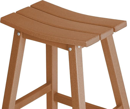 WestinTrends Malibu 2 Piece Set of 29 Height Outdoor/Patio Saddle bar stools, Teak