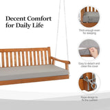 VINGLI 6 FT Upgraded Pine Wood Porch Swing Daybed, Heavy Duty Porch Bench Swing with 880 LBS Adjustable Chains - Photo 3