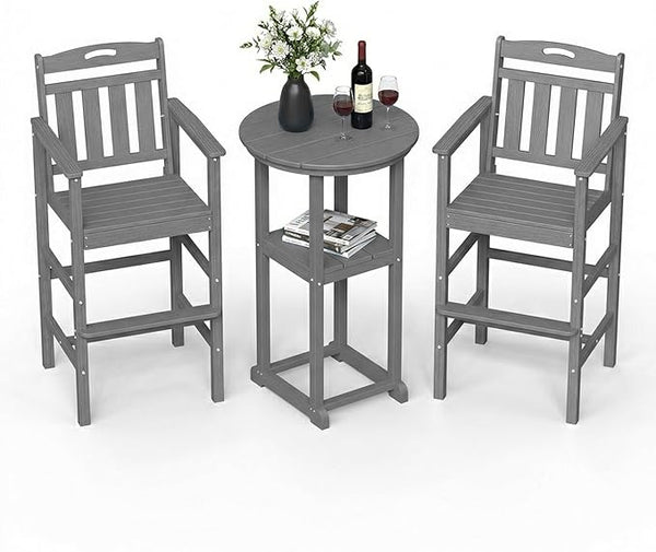Ciokea 3-Pcs Bistro Table and Chairs - Photo 1