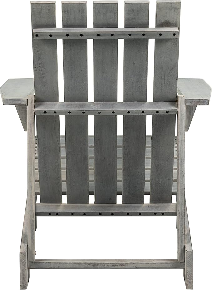 JONATHAN Y PAT1001B Irving Outdoor Patio Modern Acacia Wood Adirondack Chair for Garden, Lawn, Backyard, Pool, Deck, Beach, Firepit, Gray