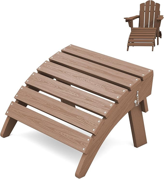 KINGYES Folding HDPE Adirondack Chairs Ottoman