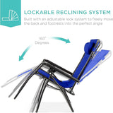 Best Choice Products Folding Zero Gravity Outdoor Recliner Patio Lounge Chair w/Adjustable Canopy Shade, Headrest - Photo 4