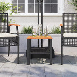 Small Square Garden Table, Outdoor Patio Side Table with Poly Rattan and Steel Frame - Photo 4