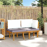 Dark Grey and White 2-Piece Corner Garden Lounge Set with Weather-Resistant Cushions for Patio Balcony Conservatory - Photo 1
