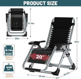 Slsy Zero Gravity Chair, Reclining Lounge Chair with Removable Cushion & Tray for Indoor and Outdoor - Photo 3