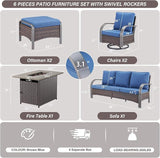 Belord Patio Furniture Set with Fire Pit Table - 50000 BTU Propane Fire Pit - Photo 3