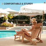 VINGLI Back-Adjustable Plastic Folding Adirondack Chairs with Retractable Footrest & 2-in-1 Cup Holders - Photo 6