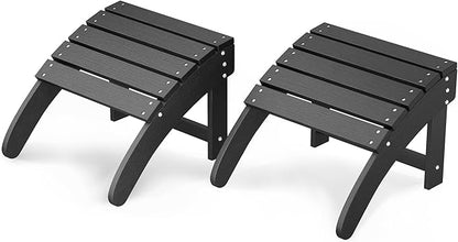 Adirondack Ottoman Foot Rest, Weather-Resistant Patio Footrest for Adirondack Chair, AdirondackChair Footrest Resin for Outside Porch Pool Lawn Backyard