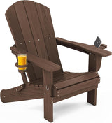 SERWALL Adirondack Chair with Cup Holders - Composite Adirondack Chairs Set of 2 HDPE Outdoor Chairs All Weather Use - Photo 9