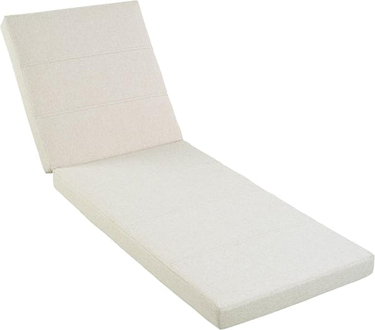 Merax Outdoor Chaise Lounge Cushion Only - Water-Resistant Patio Lounge Chair Cushion with Removable Cover, Beige