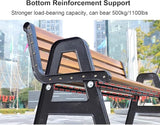 Metal Garden Bench with Backrest and Armrests, Weatherproof Outdoor Seating, Load Capacity 1100lbs for Garden, Porch - Photo 5