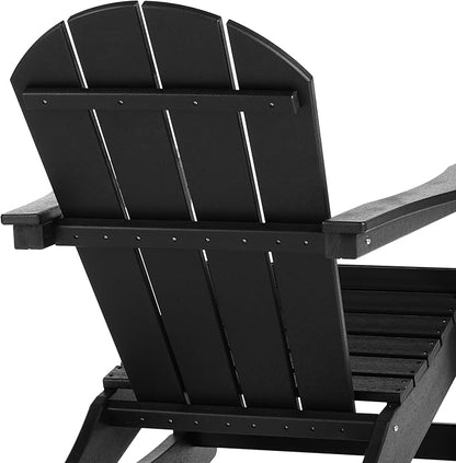 WO WESTIN OUTDOOR HDPE Laguna Outdoor Rocking Poly Adirondack Chair (Set of 2), Black