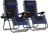 PHI VILLA XXL Oversized Padded Zero Gravity Chair Set of 2, Foldable Patio Recliner - Photo 1
