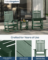 Classic Outdoor Rocking Chair Set with Side Table & 11FT Cantilever Umbrella, 4-Piece HDPE Rocking Lawn Chairs - Photo 3