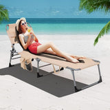 Goplus Tanning Chair with Face Hole, Foldable Adjustable Beach Chaise Lounger w/Arm Hole - Photo 2