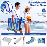 Giantex Beach Chairs for Adults 2 Pack Set with Side Table, 5 Position Adjustable Folding Lawn Chair for Sunbathing - Photo 8