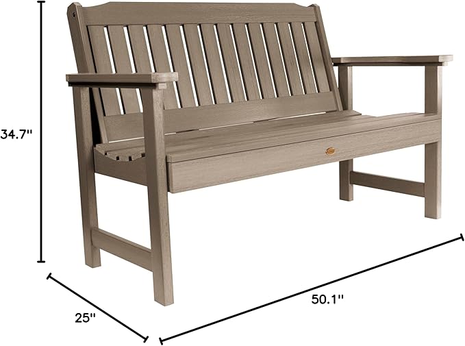 highwood Lehigh Garden Bench, 4 Feet, Woodland Brown