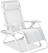 Best Choice Products Adjustable Zero Gravity Chair, Monochromatic Color Folding Patio Recliner w/Side Tray - Photo 1