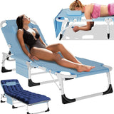 MOPHOTO Tanning Chair, Outdoor Sunbathing Lounge Chair 5-Position, Folding Chaise Lounger - Photo 1