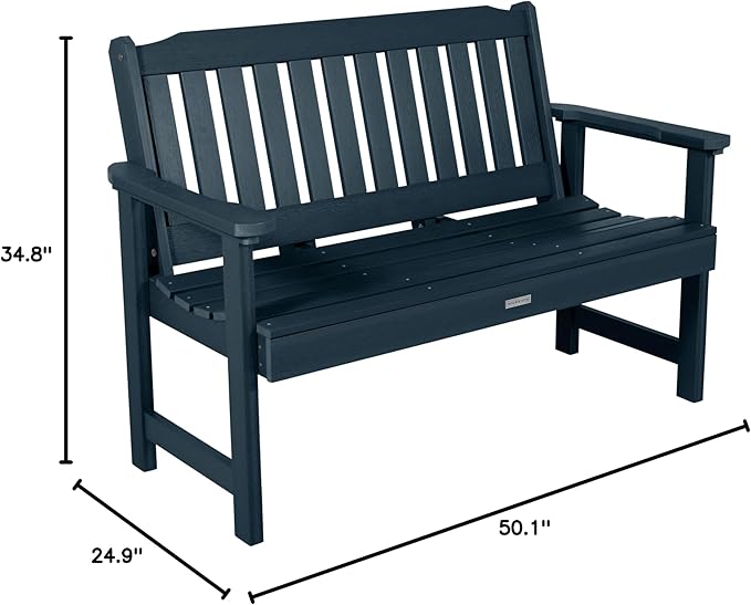 highwood Lehigh Garden Bench, 4 Feet, Federal Blue