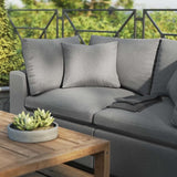 Modway Commix Outdoor Patio Overstuffed Loveseat in Charcoal - Photo 9