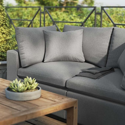 Modway Commix Outdoor Patio Overstuffed Loveseat in Charcoal