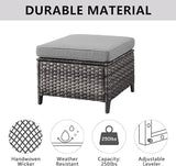 Belord 6 Pieces Patio Furniture Set Outdoor Wicker Furniture, 2 Patio Wicker Chairs with 1 Loveseat Sofa - Photo 6