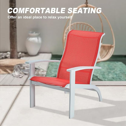 DIFY Patio Adirondack Chair Set of 4,Outdoor Adirondack Chair Weather Resistant for Backyard,Pool Deck and Beach,Red
