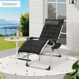 Zero Gravity Chair, Portable Folding Reclining Lounge Chairs with Adjustable Cushion and Cup Holder Trays for Outdoor - Photo 7