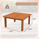 Tangkula Patio Coffee Table with Umbrella Hole - Photo 3