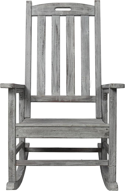 Oversized Porch Rocker Chair with Wide Seat and Tall Backrest for Ultimate Relaxation and Comfort Indoors or Outdoors