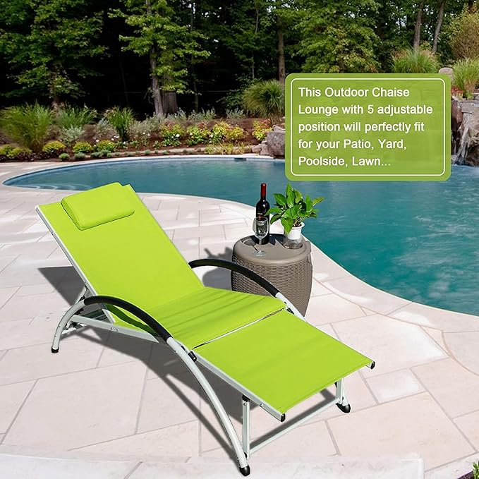 Sundale Outdoor Adjustable Patio Chaise Lounge Set of 4, 6 Position Lounge Chair - Photo 7