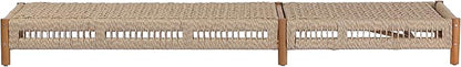 Christopher Knight Home Mercer Acacia Wood Chaise Lounge Chair Outdoor Set of 2, Poolside Sun Lounger Recliner with Wicker Seat, Patio Outdoor Chaise Lounge, Adjustable Backrest Sofa, Teak+Beige