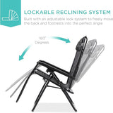 Best Choice Products Folding Zero Gravity Outdoor Recliner Patio Lounge Chair w/Adjustable Canopy Shade, Headrest - Photo 4