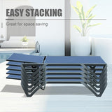 Domi Outdoor Lounge Chair Set of 2, Aluminum Patio Chaise Lounge with 5 Position Adjustable Backrest and Wheels - Photo 7