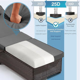 Outdoor Lounge Chairs, Pool Lounge Chairs Set of 2, Outdoor Chaise Lounge with Adjustable Backrest & Cup Holder - Photo 4