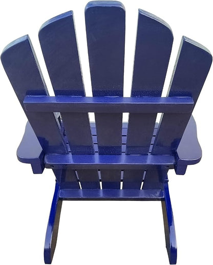 ROSE BLOOM Kids Adirondack Chair, Solid Wood Outdoor Patio Weather Resistant Chair for Children, Classic seat for Deck, Garden, Backyard, Porch and Lawn (Navy Blue)