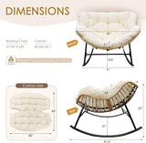 NICESOUL Outdoor Rocking Papasan Chair Set of 2 with Cushions, Comfy Oversized Padded Rockers - Photo 2