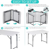 SUPER DEAL Portable 4 Foot Plastic Folding Table - Photo 5