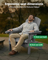 YEFU Adirondack Chair, Oversized Plastic Adirondack Chair Folding Outdoor Chairs with Cup Holder - Photo 3