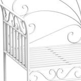 White Metal Outdoor Bench for Garden, Patio & Porch - Photo 8
