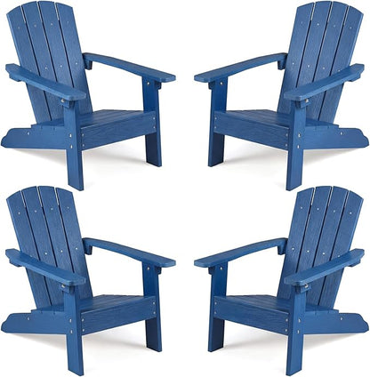 Giantex Kids Adirondack Chair, All-Weather HIPS Children's Outdoor Chair w/Ergonomic Design, Toddler Lawn Chairs for Age 3-8, Kids Beach Chair for Garden Patio Backyard (4,Navy Blue)