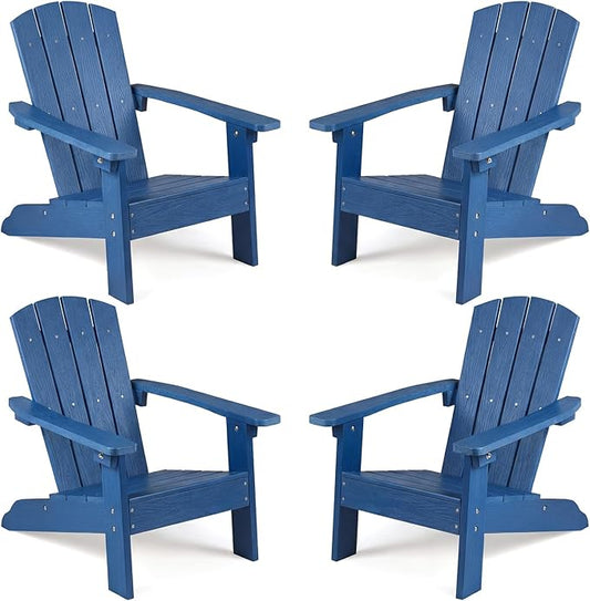 Giantex Kids Adirondack Chair, All-Weather HIPS Children's Outdoor Chair w/Ergonomic Design, Toddler Lawn Chairs for Age 3-8, Kids Beach Chair for Garden Patio Backyard (4,Navy Blue)