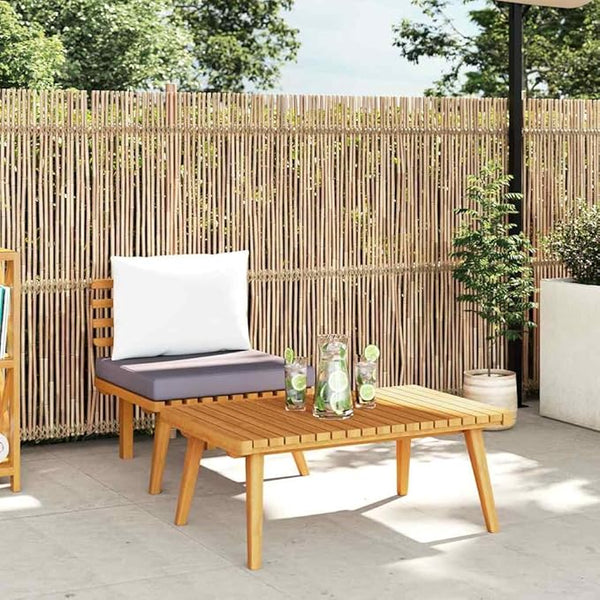 Garden Lounge Set Dark Gray Solid Acacia Wood Modular Outdoor Patio Couch 21.7x35.4x25.6 in Weathered Finish for - Photo 1