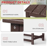 Costaelm Adirondack Conversation Table, HDPE Outdoor Drink Weather Resistant - Photo 5