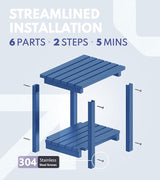 PASAMIC 2-Tier Adirondack Square Outdoor Side Table, HDPE Small Outdoor Table, Patio End Table for Patio, Pool, Backyard - Photo 7